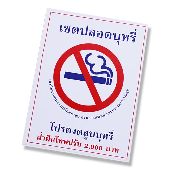 禁煙 シール 小さいサイズ タイ タイ語 ステッカー ノースモーキング タバコ