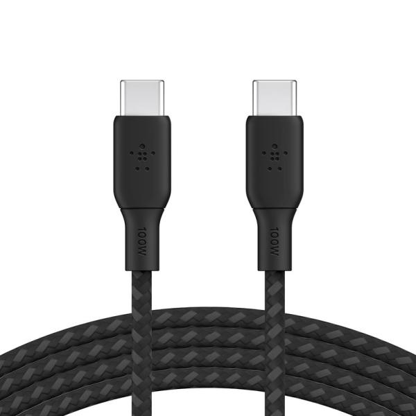 Belkin USB-C to USB-C 編組ケーブル 100W対応 急速充電 PD対応 超高耐久...