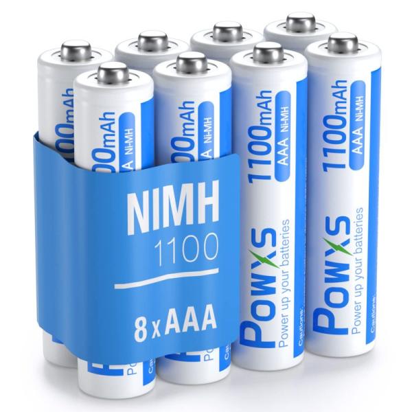 POWXS 単4電池 充電式 単四充電池 高容量 ニッケル水素電池 1100mAh 約1200回使用...