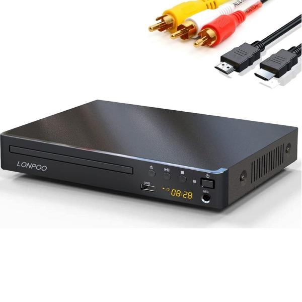 DVDプレーヤー リージョンフリー HDMI/AV出力1080P CPRM再生可能 USB2.0入力...