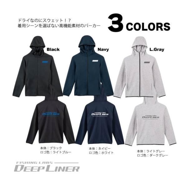 DEEPLINER ディープライナー ドライスエットジップアップパーカー ネイビー 3L