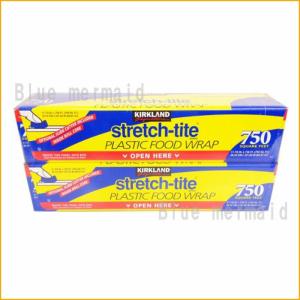 【送料無料】食材保存ラップフードラップ『ストレッチタイト ２個セット』KIRKLAND カークランド 30.16cm×231.03m ２本 スライドカッター 食材保存ラップ｜Blue Mermaid