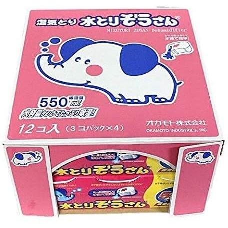 オカモト 『水とりぞうさん』 550mlx12個セット（3個パックx4）湿気取り 除湿 湿気とり タ...