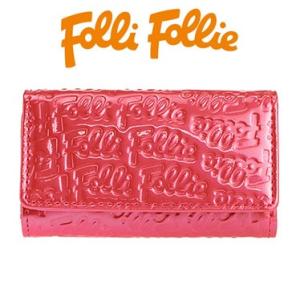 フォリフォリ Folli Follie キーケース レディース  ロゴマニア WA0L034SP/PNK ローズピンク｜blue-ribbon2
