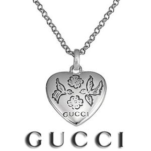 グッチ ネックレス シルバー925 GUCCI ブラインド フォー ラブ ハートペンダント 4555...