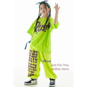 蛍光緑 キッズダンス衣装 セットアップ 子供服...の詳細画像2