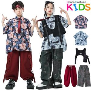 花柄 半袖 シャツ キッズ ダンス衣装 子供服 ...の商品画像