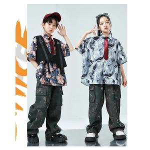 花柄 半袖 シャツ キッズ ダンス衣装 子供服...の詳細画像2