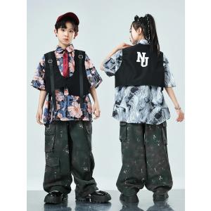 花柄 半袖 シャツ キッズ ダンス衣装 子供服...の詳細画像3