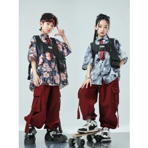 花柄 半袖 シャツ キッズ ダンス衣装 子供服...の詳細画像4