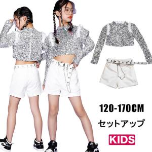 キッズ ダンス 衣装 セットアップ へそ出し 女...の商品画像