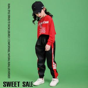 キッズ 黒パンツ ダンスパンツ カーゴパンツ ...の詳細画像3
