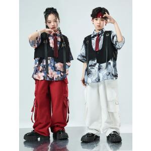 花柄 シャツ キッズ ダンス衣装 子供服 女の...の詳細画像1