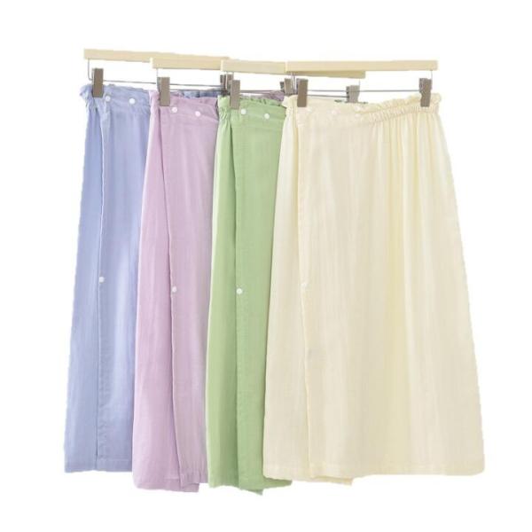 ラップタオル 天竺綿100％ 春夏薄手 バススカート ホック付き 2重 ガーゼ 巻きタオル レディー...