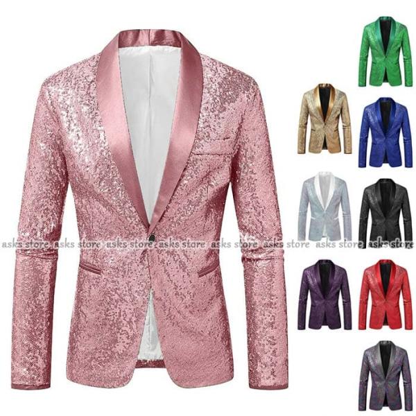 メンズ スパンコールジャケット ステージ衣装 全10色 メンズ ジャケット キラキラ ジャケット ス...