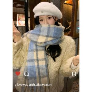 チェックマフラー レディース 秋冬 ふわふわ ...の詳細画像1