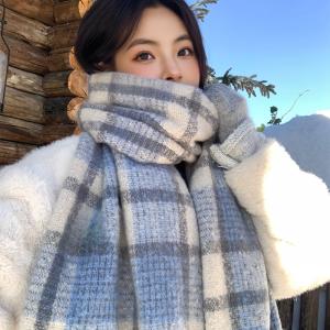 チェックマフラー レディース 秋冬 ふわふわ ...の詳細画像2
