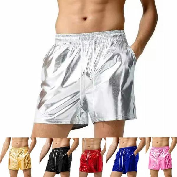 ステージ衣装 メンズ パンツ カラーパンツ ハーフパンツ ショットパンツ 短パン 光沢感 男性 ダン...