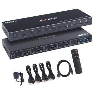 KCEVE HDMI KVM切替器、4入力1出力4K60Hz HDMI分配器、音声分離(SPDIF