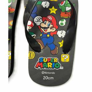 スーパーマリオ キッズ ビーチサンダル ブラッ...の詳細画像1