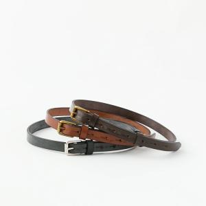 リアルハーネス STIRRUP LEATHER BELT スティラップ サドル レザー ベルト 18mm メール便OK REAL HARNESS レディース ブラック ブラウン 黒 茶 細ベルト 本革｜bluebeat-y