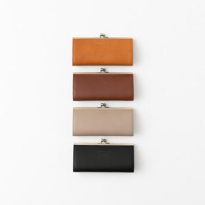 クレドラン 財布 ロングウォレット レザー がま口 PRUNE PURSE LONG WALLET キャメル チョコ グレージュ ブラック ジッパーレス シンプル CLEDRAN CL2717｜bluebeat-y