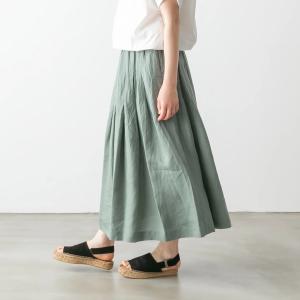 イナ リネンスカート ロング ナチュラル服 麻...の詳細画像5