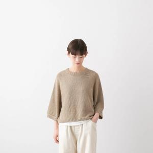 サラウェア リネン ニット 七分袖 プルオーバー SARAHWEAR C11591 定番 日本製 サマーニット 麻 シンプル 春夏 レディース