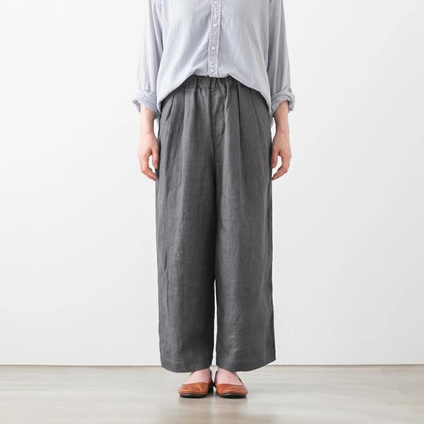 トラバイユ マニュアル フレンチリネン ツイル 2タック トラウザーズ 5075-51 TRAVAI...