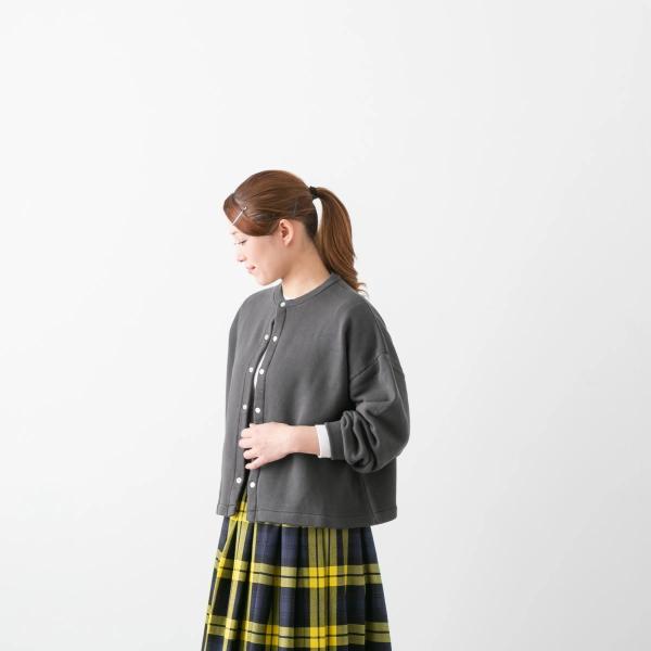 ユニヴァーサルティシュ リヨセル コットン 裏毛 スナップボタン カーディガン UNIVERSAL ...