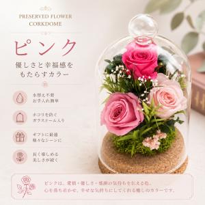 プリザーブドフラワー お祝い ガラスドーム 花...の詳細画像3