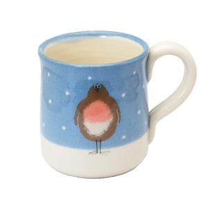マグカップ おしゃれ 陶器 イギリス 英国 クリスマス 雪のロビン