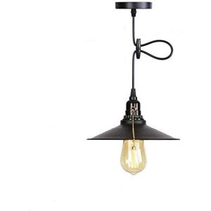 ペンダントライト レトロ 照明器具 1灯 黒 吊り下げランプ 引っ張る式 金属製ほや シンプルの光 最大150 CM 長さ調節可能 (ブラック)