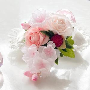 小さなコサージュ・桜入りミニローズ、クリーム&...の詳細画像5