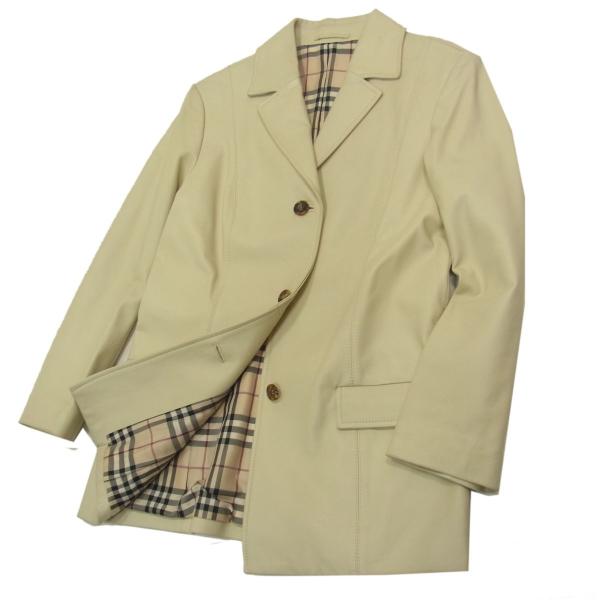 ◇BURBERRY LONDON ラムレザー テーラードジャケット ブレザー バーバリー ロンドン　...