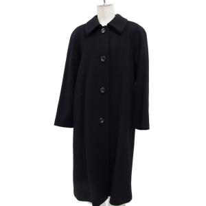 美品☆Jupian カシミヤ100％ ロングコート レディース ブラック 冬物 上質素材使用 日本製 ステンカラーコート