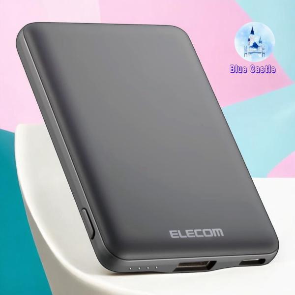 エレコム モバイルバッテリー DE-C37-5000DGY ダークグレー  5000mAh 12W ...