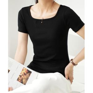 スイモク スクエアネック カットソー Tシャツ...の詳細画像2