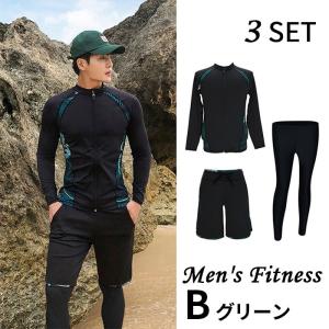 水着 メンズ 上下セット フィットネス水着 ラ...の詳細画像2