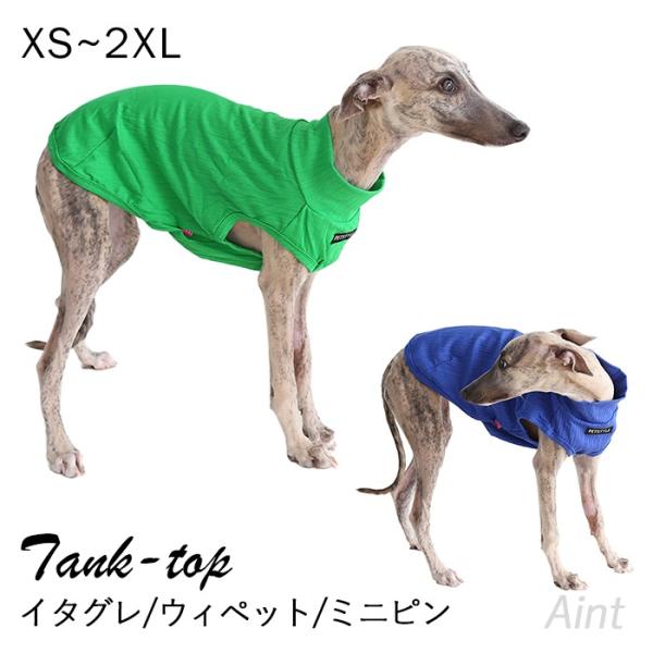 イタグレ タンクトップ 袖なし ウィペット ミニピン イタグレ服 無地 鮮やか 部屋着 犬 XS~2...