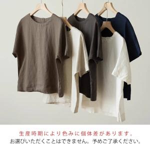リネン100% Tシャツ トップス レディース...の詳細画像3