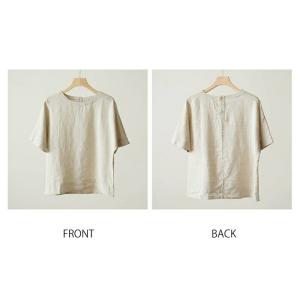 リネン100% Tシャツ トップス レディース...の詳細画像4