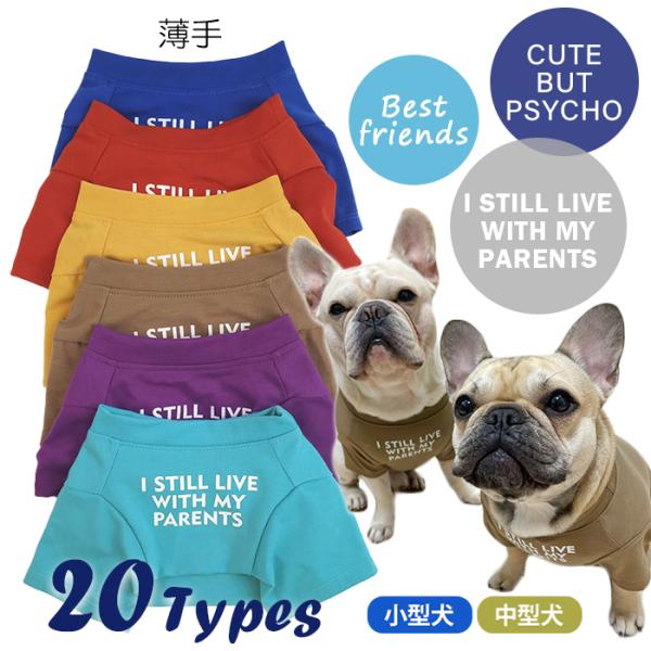 シンプル ペットTシャツ 夏 春 デイリーTシャツ フレブル フレンチブルドッグ カラフル 犬服 ペ...