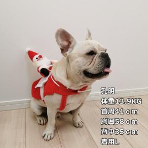 ペット用 サンタさんコスプレ クリスマス レッド おもしろグッズ 変装 ペットコスチューム ペット服 パーティー フレンチブルドック 猫 小型犬 中型犬 KM562G