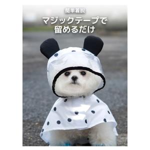 犬 レインコート ケープタイプ パンダ耳 ドッ...の詳細画像2