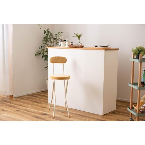 東谷 ロンダ ハイチェア イエロー W30×D48.5×H87×SH60(折りたたみ時:W30×D9...