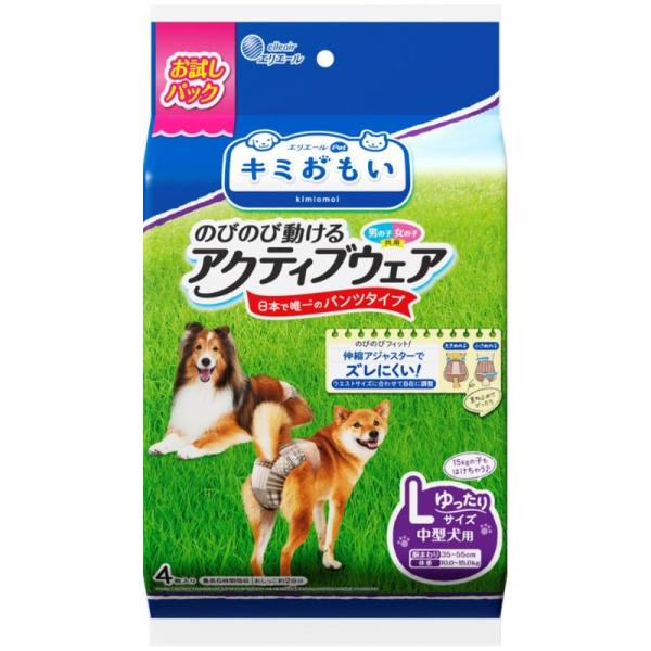 ［大王製紙］キミおもい のびのび動けるアクティブウェア Lゆったりサイズ お試しパック 4枚 日本