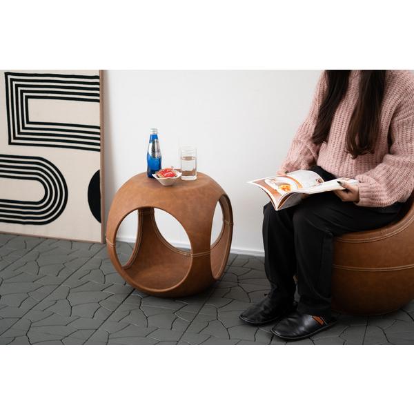 東谷 サイドテーブル ブラウン W41.5×D41.5×H43.5 完成品 PT-367BR