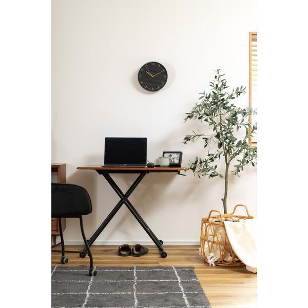 東谷 昇降テーブル W90×D55×H11.5-70cm ブラウン プリント化粧繊維版 ポリエステル...