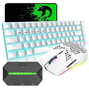 ゲーミングキーボード マウス コンバータ付き Bluetooth 2.4GHワイヤレス Type-c有線接続 メカニカルキーボード 2.4GHワイヤレ